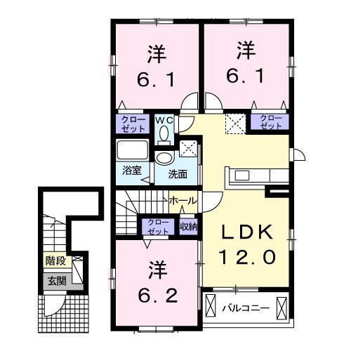 おりひめ(3LDK/2階)の間取り写真