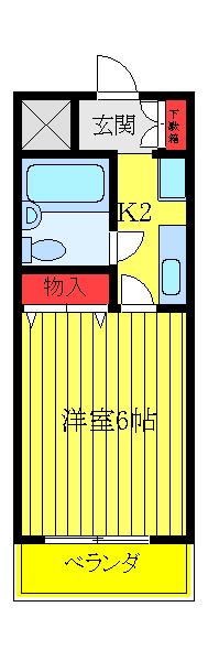 ベアーズマンション上十条(1K/4階)の間取り写真