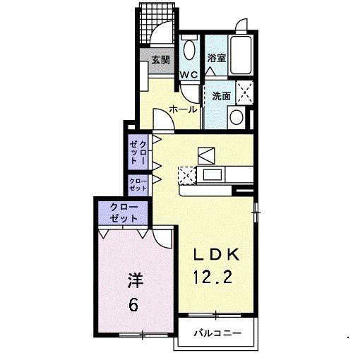 シャトール・タカII(1LDK/1階)の間取り写真