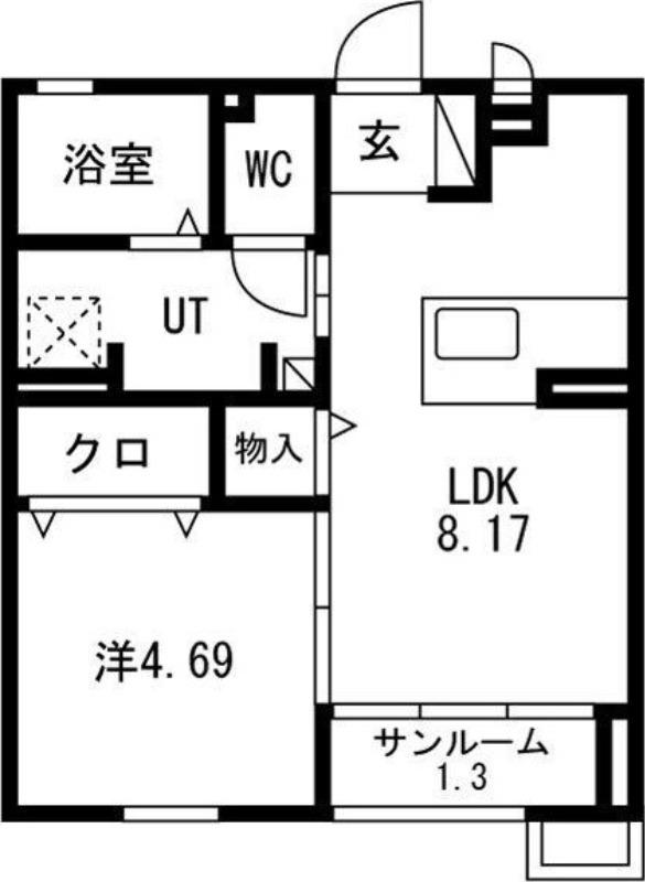 ワイズフラッツD(1SLDK/1階)の間取り写真
