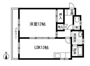 ライラック薬院(1LDK/3階)の間取り写真
