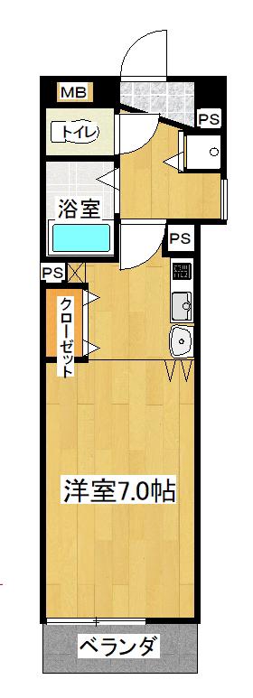 ポコアポコ明石鍛冶屋町III番館(1K/3階)の間取り写真