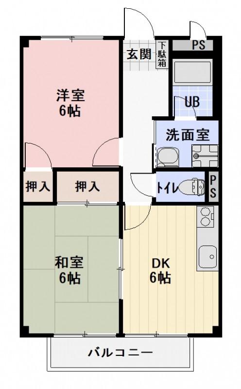 MAISON DE LANGE(2DK/1階)の間取り写真