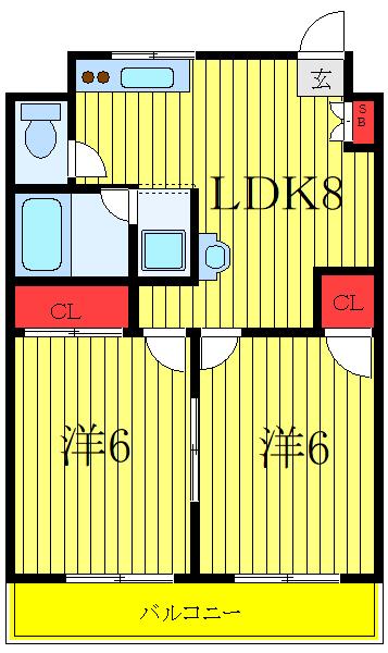 仲宿セントラルコート(2DK/3階)の間取り写真