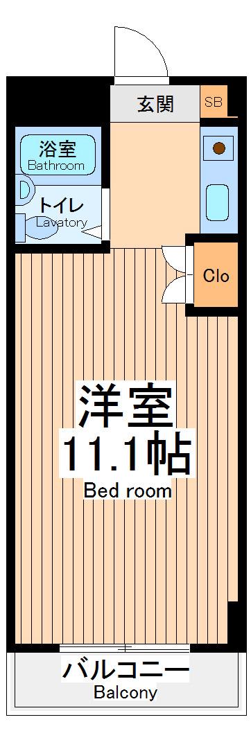コアクレスト立川栄町(ワンルーム/2階)の間取り写真