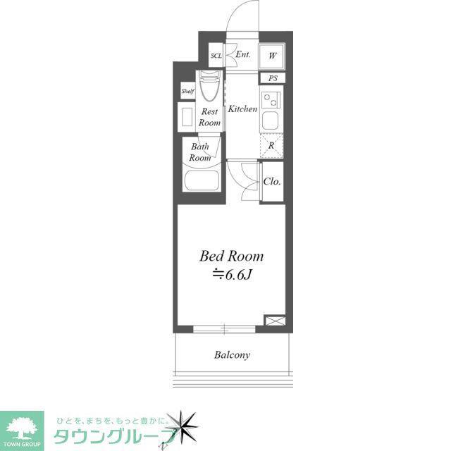 ストーリア市川行徳(1K/4階)の間取り写真