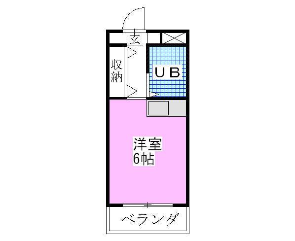 ハートハウス原木中山(ワンルーム/2階)の間取り写真