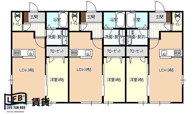 レトアE(1LDK/2階)の間取り写真