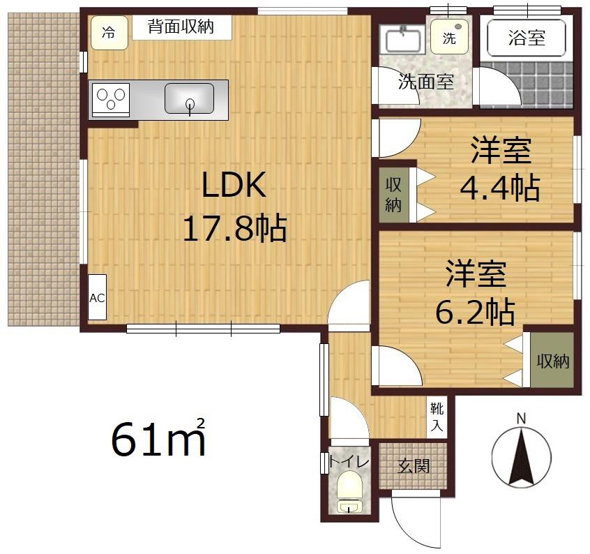 荻窪3丁目 耐震等級3(2LDK/1階)の間取り写真