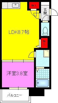 F ASECIA BOEHM(1LDK/3階)の間取り写真