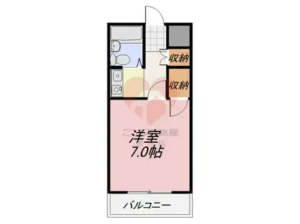 新栄プロパティー北野田I(1K/3階)の間取り写真