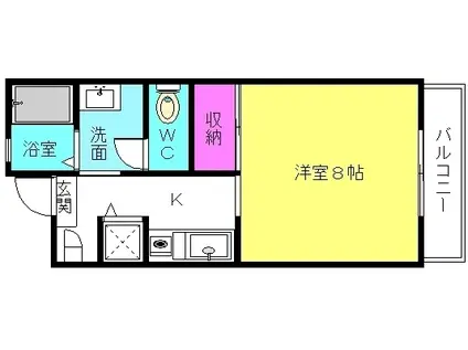 プルミエールI(1K/3階)の間取り写真