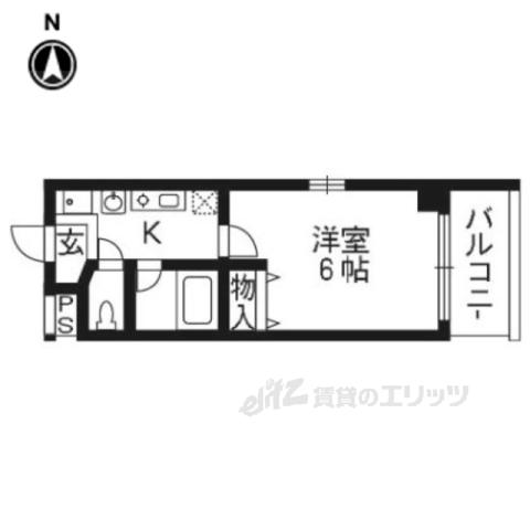 バインオーク イレブン(1K/6階)の間取り写真