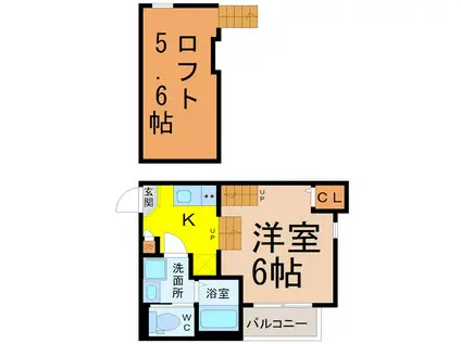 ハーモニーテラス野並IX(1SK/2階)の間取り写真