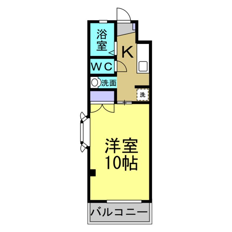 アルカサール(1K/3階)の間取り写真