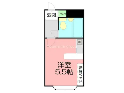 メゾンド萩(ワンルーム/2階)の間取り写真