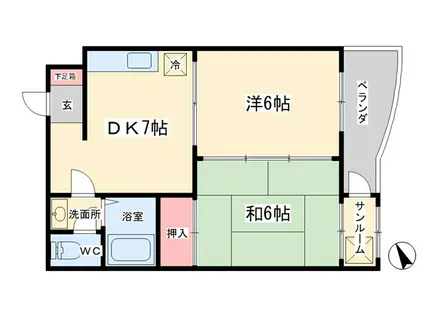 アネシス24(2DK/2階)の間取り写真