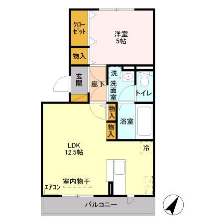 サンルーチェ 206(1LDK/2階)の間取り写真