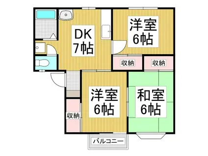 コーポ174(3DK/1階)の間取り写真