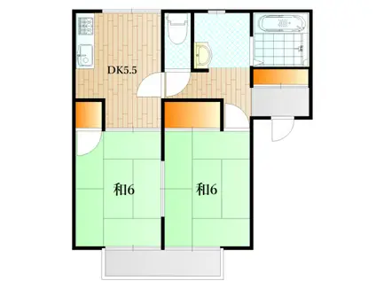ハイツ住吉5(2DK/2階)の間取り写真