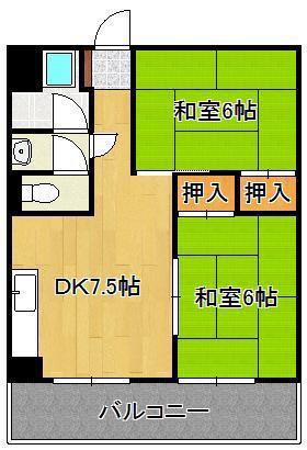 MDIマンション(2DK/5階)の間取り写真