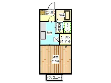 カーサ・ブランシェII(ワンルーム/1階)の間取り写真