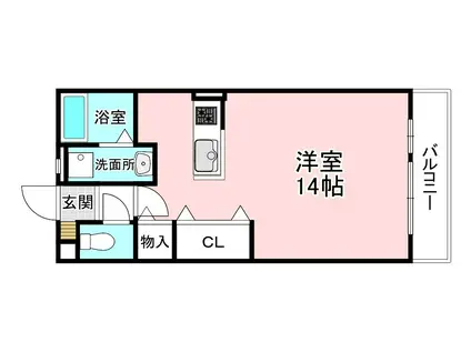 夢咲きの里GH(ワンルーム/2階)の間取り写真