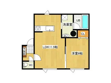 ライフマンションII(1LDK/1階)の間取り写真