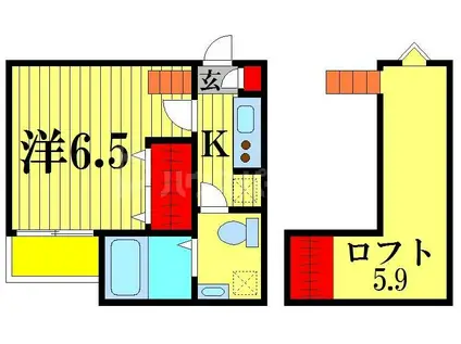 RIVER SIDE VILLAGE(1K/1階)の間取り写真