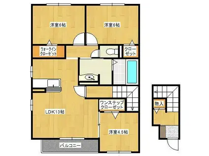 カトルセゾン(3LDK/2階)の間取り写真