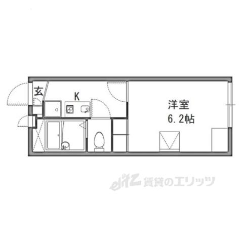 レオパレスオーキッド2(1K/1階)の間取り写真