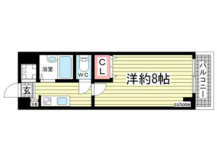 メゾン神和A棟(1K/2階)の間取り写真