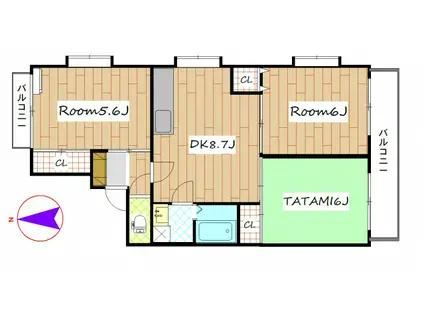 センチュリー21本館(3DK/2階)の間取り写真
