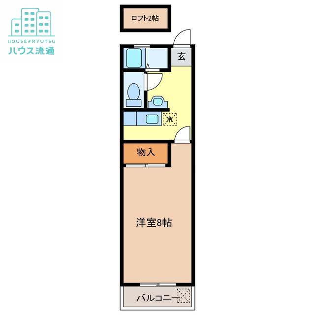 アールグレイ若竹(1K/2階)の間取り写真