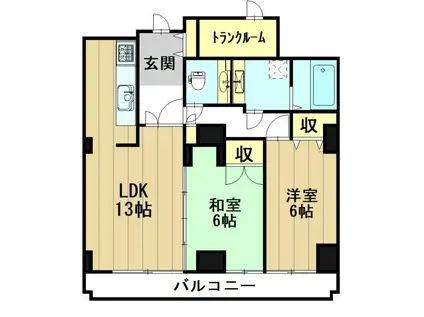 リアライズ山王(2LDK/10階)の間取り写真