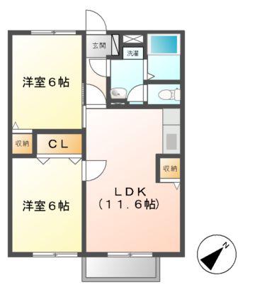 サニーヒル.ゴン(2LDK/1階)の間取り写真