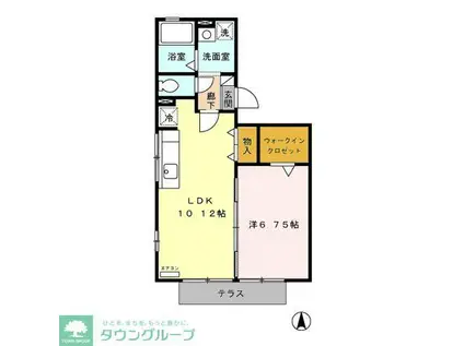 アルカンシェル(1LDK/1階)の間取り写真