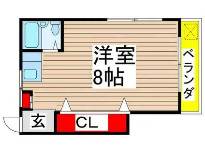 シングルコーポ(ワンルーム/2階)の間取り写真