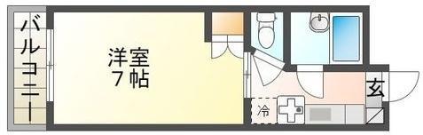 アレグリア久留米(1K/2階)の間取り写真
