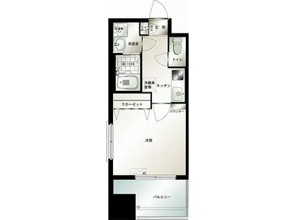 エンクレスト博多駅前III(1K/7階)の間取り写真