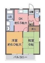 カーサオクムラ(2DK/2階)の間取り写真