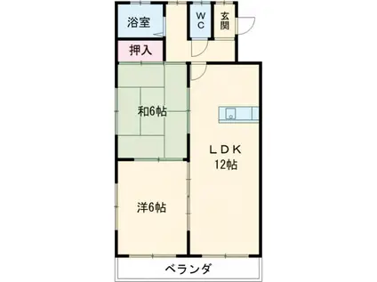 コーポエイト(2LDK/1階)の間取り写真