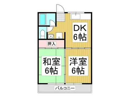 ロイヤルハイツT&T(2DK/2階)の間取り写真