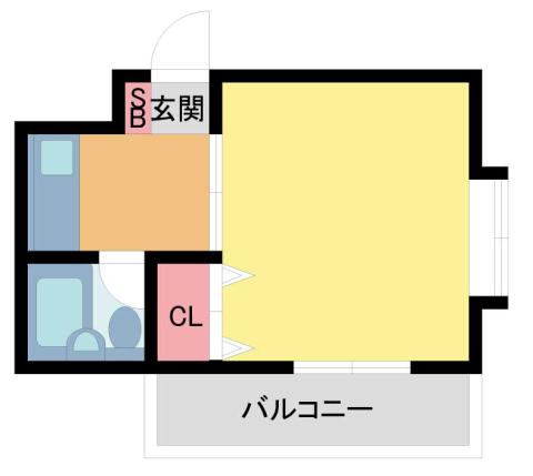第一モギハイツ(1K/3階)の間取り写真