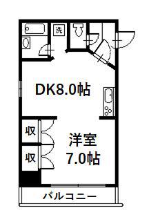 藤グリーンビル(1DK/2階)の間取り写真