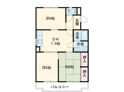 フレンズシャトー(3DK/2階)の間取り写真