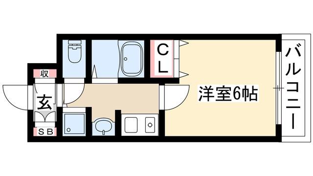 プレサンス名古屋城前(1K/8階)の間取り写真