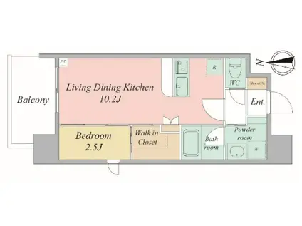 セレニテフラン谷町四丁目(1LDK/4階)の間取り写真