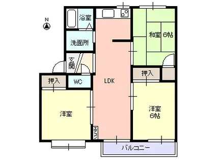 フレグランス ピュア(3LDK/2階)の間取り写真