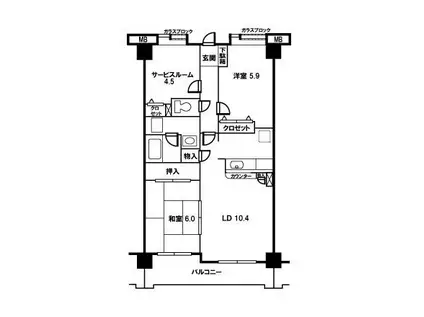 プレイヤード戸田(3LDK/1階)の間取り写真